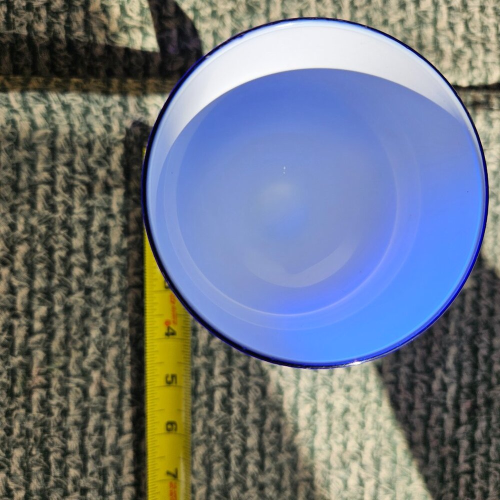 Vintage 1960s Carlo Moretti Cobalt Cased Glass Crystal 6” Wine Glass MCM Italy